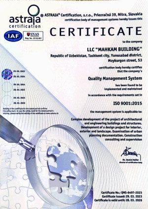 Xalqaro ISO 9001 sertifikati